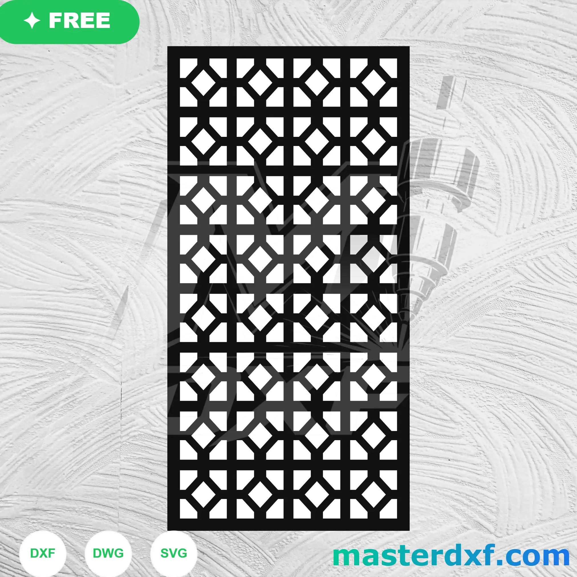 Diamond Octagon Lattice DXF Pattern for Screen Partitions DXF File